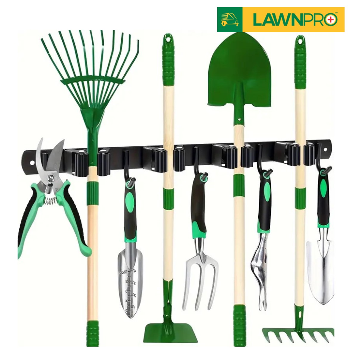 Garden Tool Hanger/Organizer With Roller Clips And Hooks - Image 4